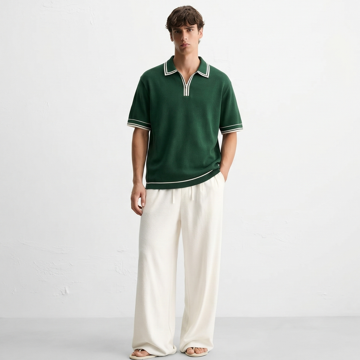 Monaco Knit Polo – Forest