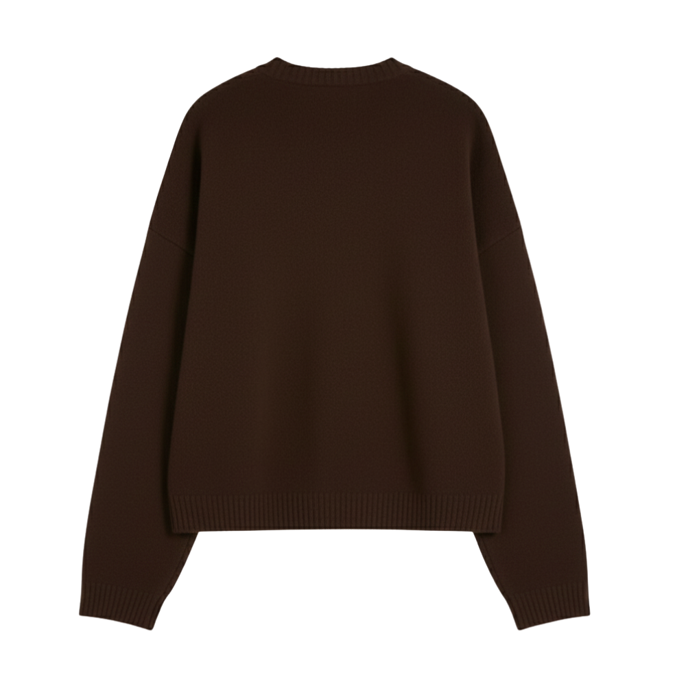 JACQUARD KNITWEAR MOCHA BROWN SWEATER