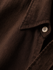 Classic Mercer Shirt – Dark Cocoa – close-up detail