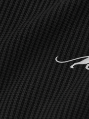 Reserve Relaxed Waffle Tee - Obsidian Black – close-up detail