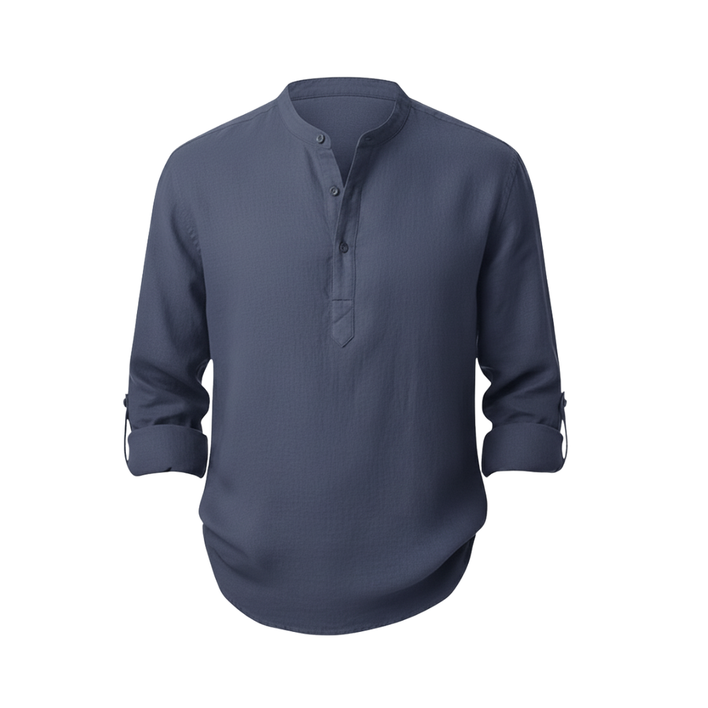 CAPRI LINEN SUMMER SHIRT NAVY BLUE