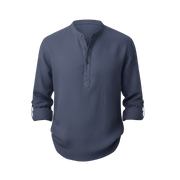 CAPRI LINEN SUMMER SHIRT NAVY BLUE