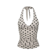 POLKA DOT HALTER NECK TOP