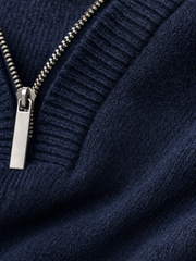 Meridian AirTouch Quarterzip Polo – Midnight – close-up detail