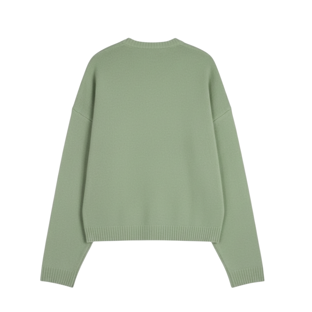 JACQUARD KNITWEAR AQUA GREEN SWEATER