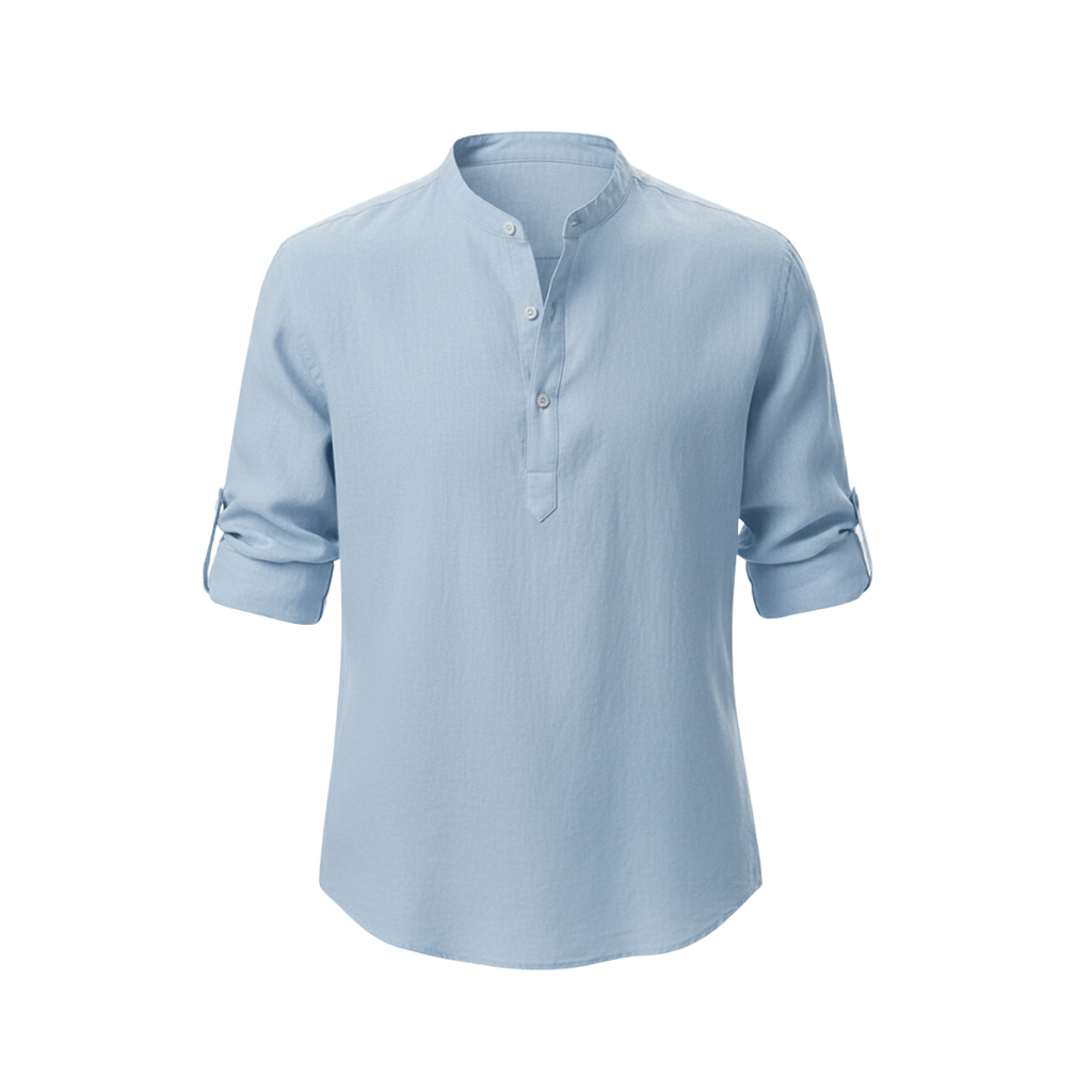 CAPRI LINEN SUMMER SHIRT SKY BLUE