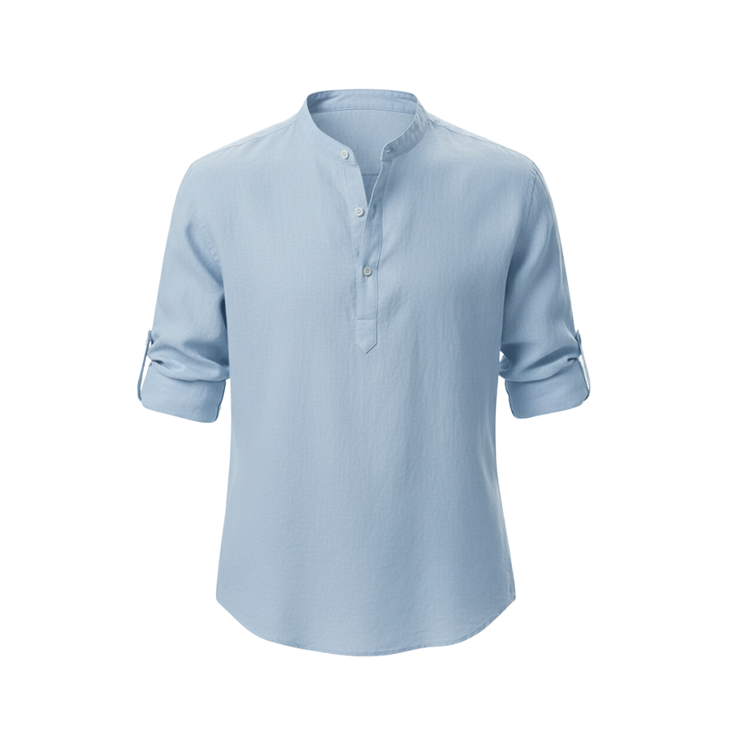CAPRI LINEN SUMMER SHIRT SKY BLUE