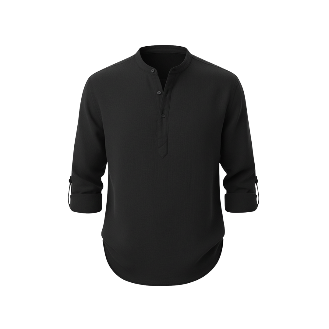 CAPRI LINEN SUMMER SHIRT BLACK