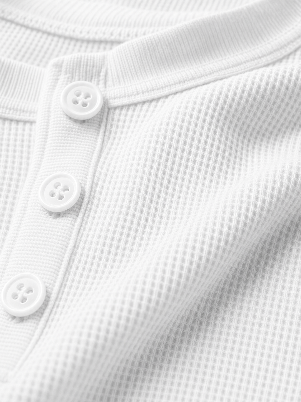 Reserve Waffle Henley T-Shirt - White