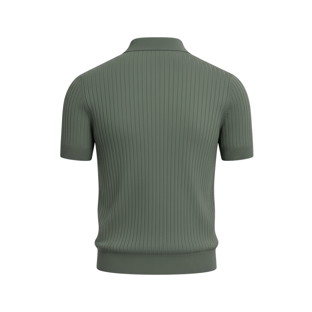 KNITTED POLO SWEATSHIRT GREEN