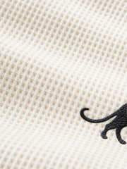 Reserve Relaxed Waffle Tee - Ivory Sand – close-up detail