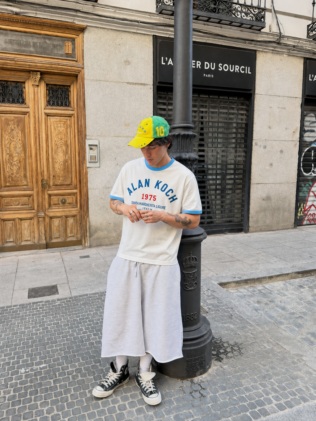 Margherita Classic '75 Ringer Tee - Sky Blue – model front