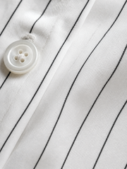Valencrest Signature Stripe Shirt - Ivory Ash – close-up detail