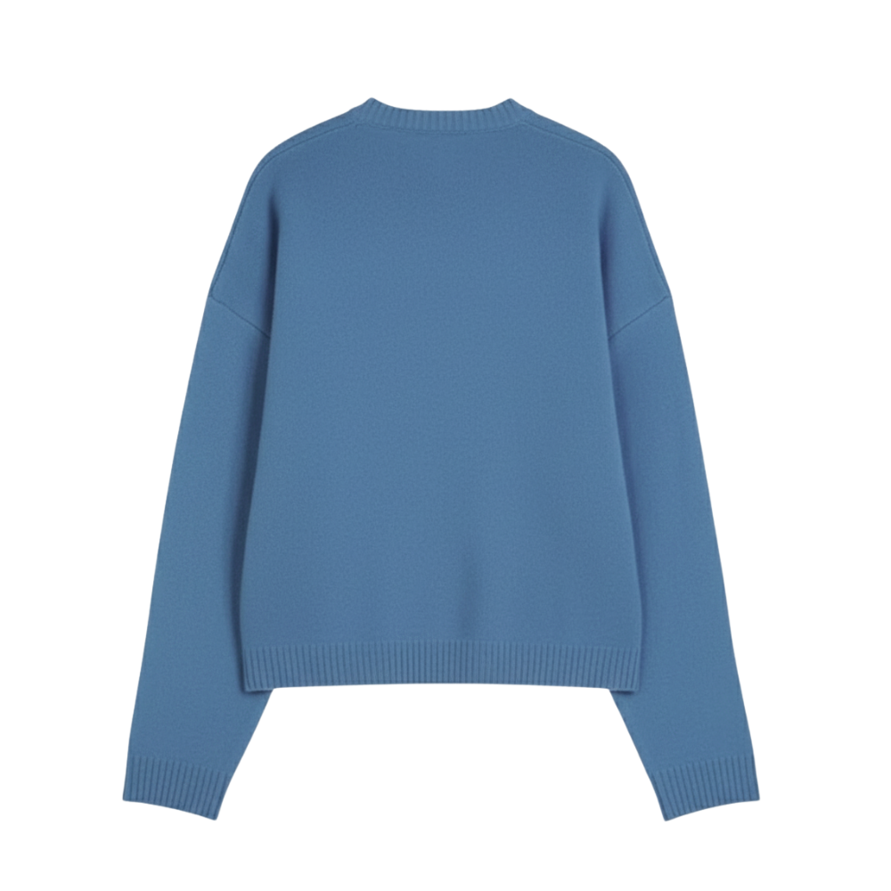 JACQUARD KNITWEAR DEEP BLUE SWEATER