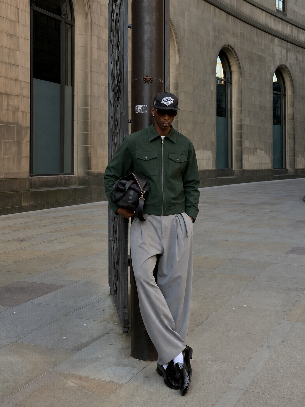 Urban Field Utility Jacket – Forest Green – model front