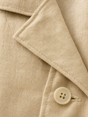 Brushed Cotton Shirt – Almond Beige – close-up detail