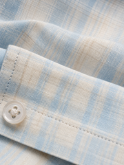 Ashford Plaid Shirt – Coastal Check – close-up detail