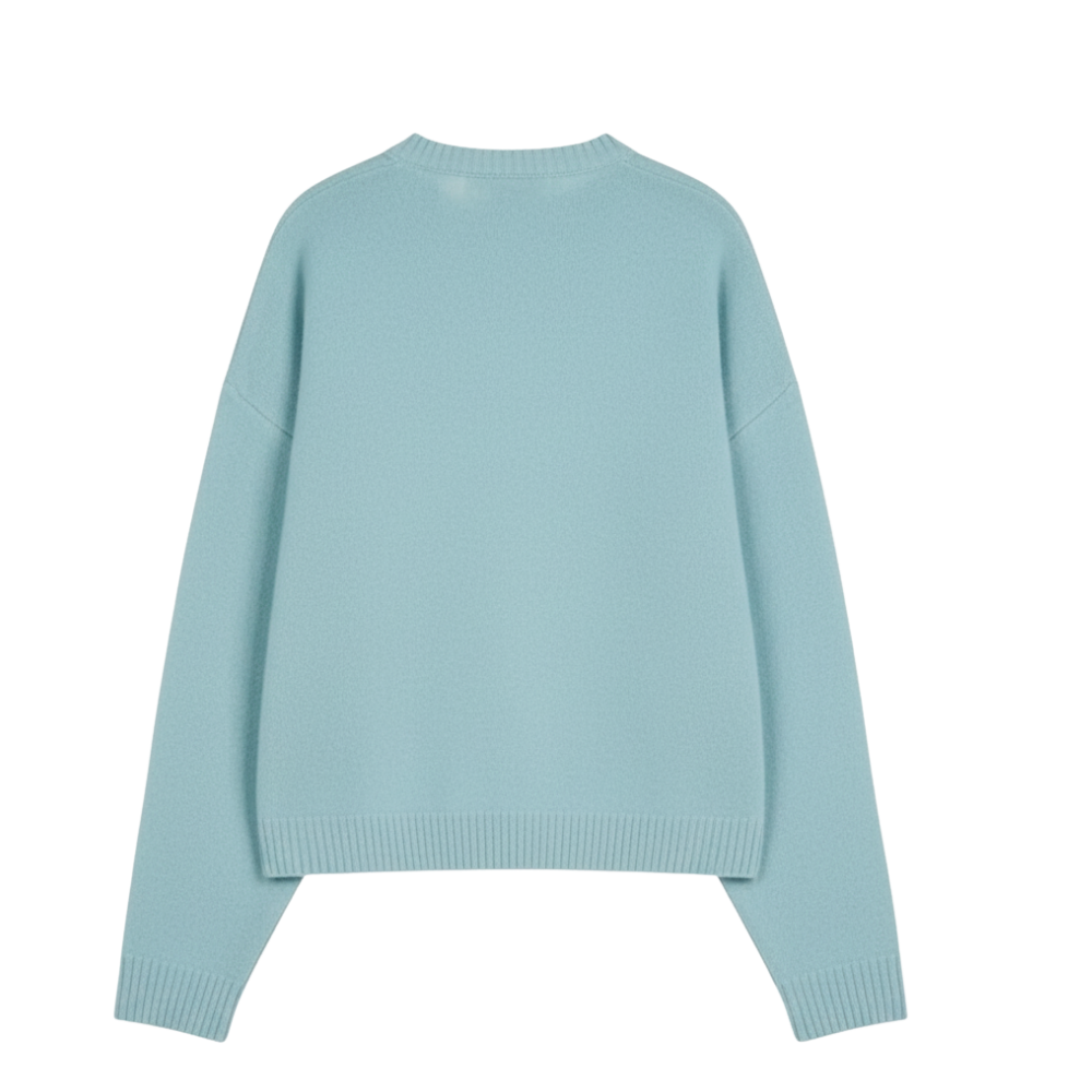 JACQUARD KNITWEAR ICE BLUE SWEATER