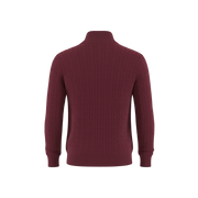 Heritage Cable Knit Quarter-Zip Sweater – Burgundy