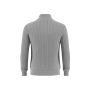 Heritage Cable Knit Quarter-Zip Sweater – Heather Grey