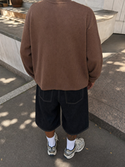 Reserve Relaxed Waffle Tee - Burnt Umber – model back