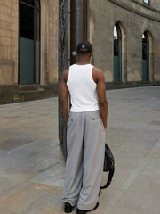 Essential Sculpt Fit Vest - White – model back