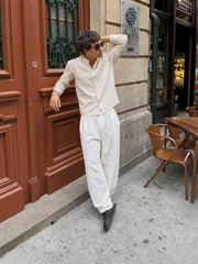 Viremont Premium Linen Shirt - Sandstone Beige – model front