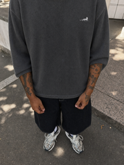 Reserve Relaxed Waffle Tee - Vintage Ash – model front