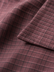 Estate Loom Weave Shirt – Maroon – close-up detail
