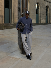 Valencrest Signature Stripe Shirt - Imperial Navy – model front