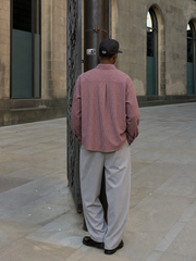 Estate Loom Weave Shirt – Maroon – model back