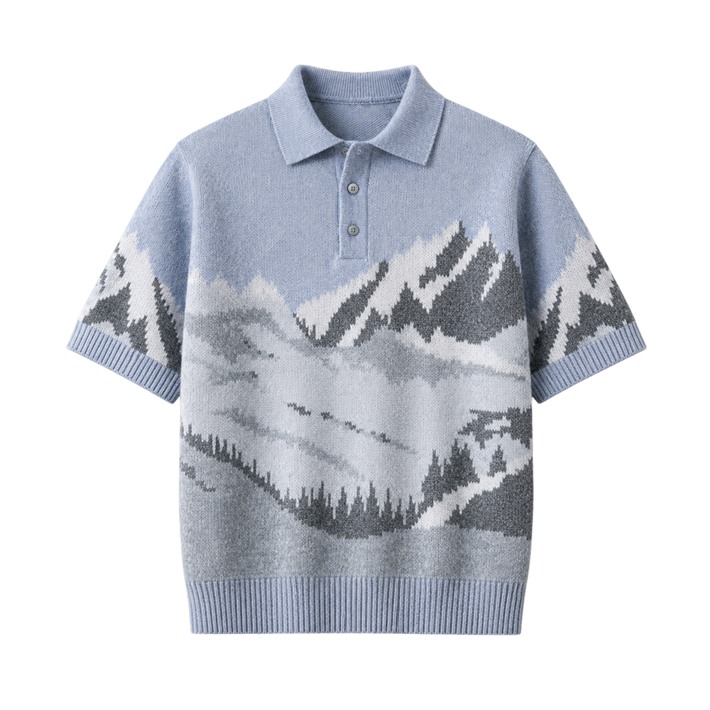 Alpine Horizon Knit Polo T-Shirt