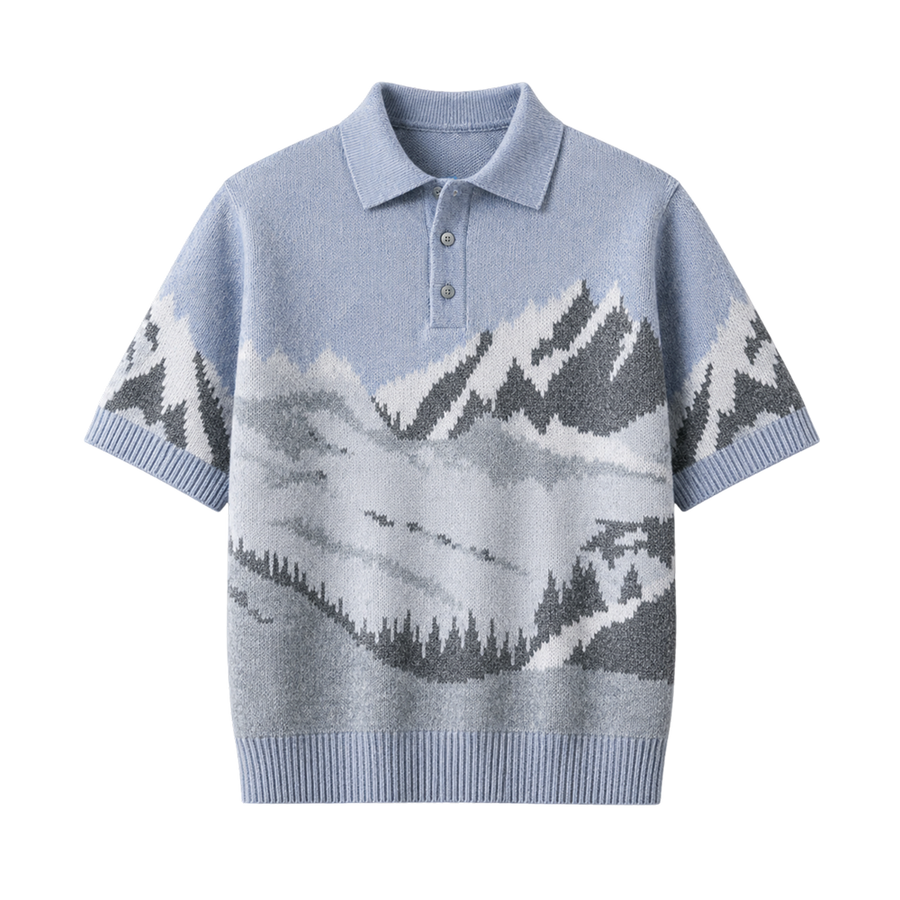 Alpine Horizon Knit Polo T-Shirt