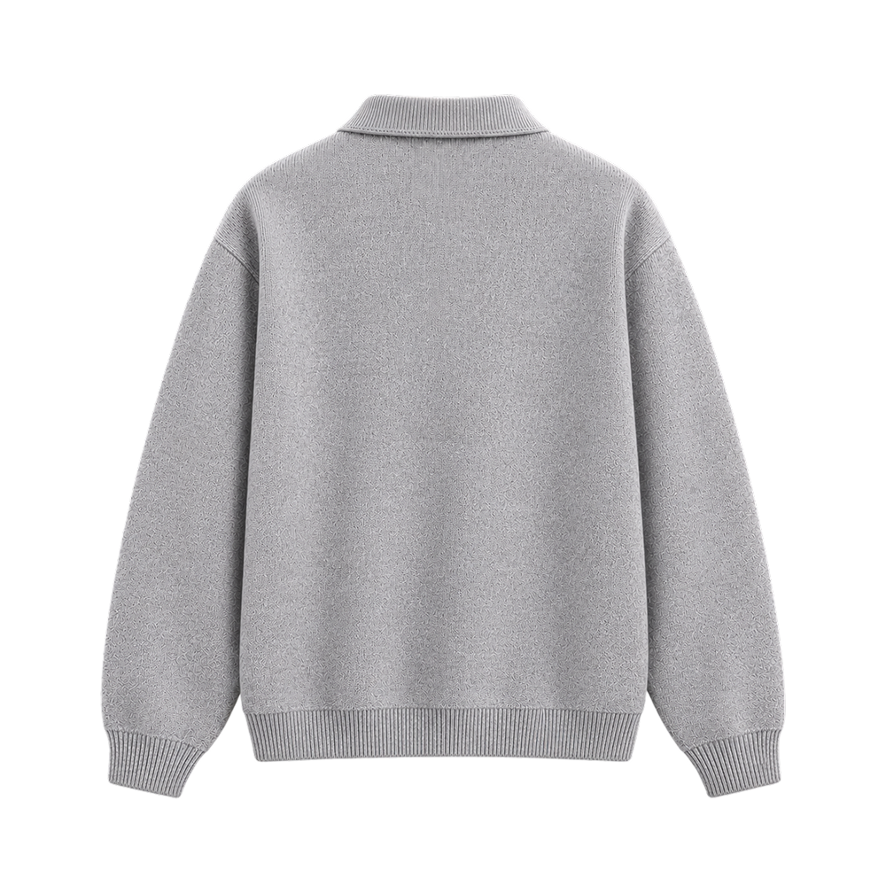 Alpine Ski Club Polo Sweatshirt – Heather Grey