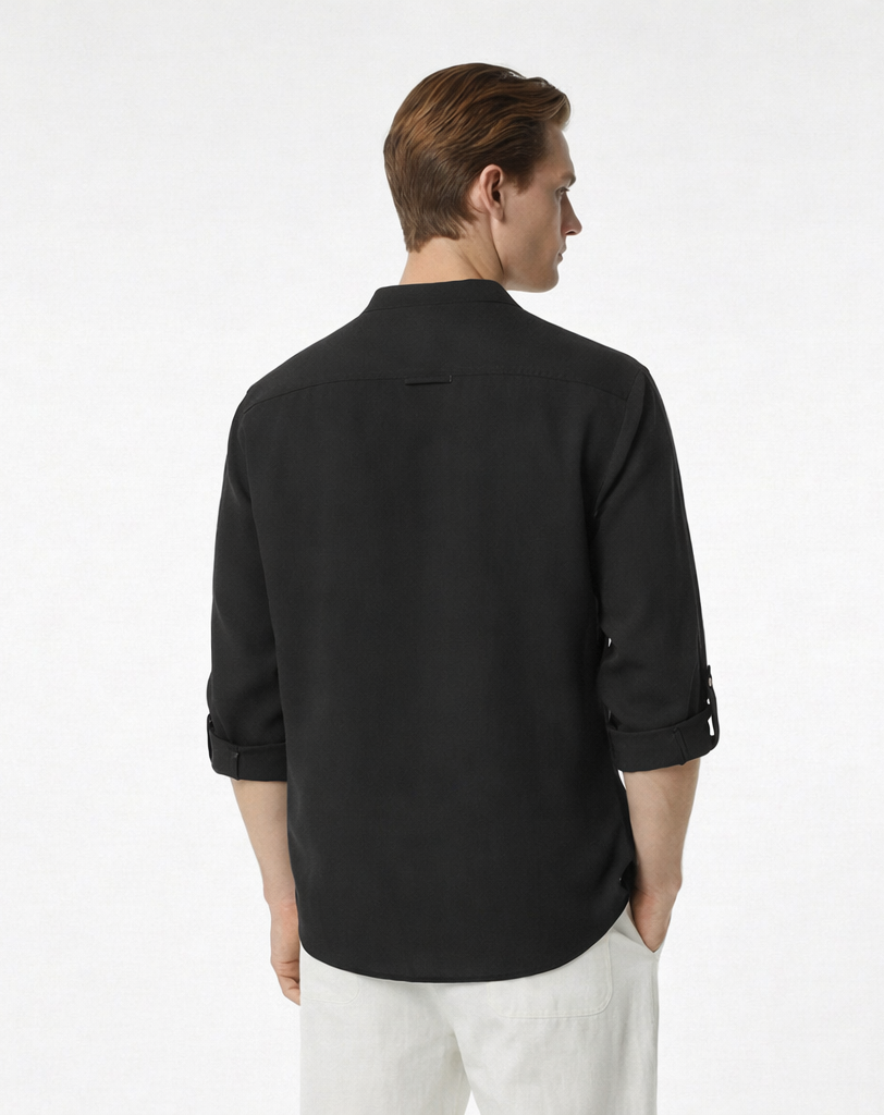 CAPRI LINEN SUMMER SHIRT BLACK