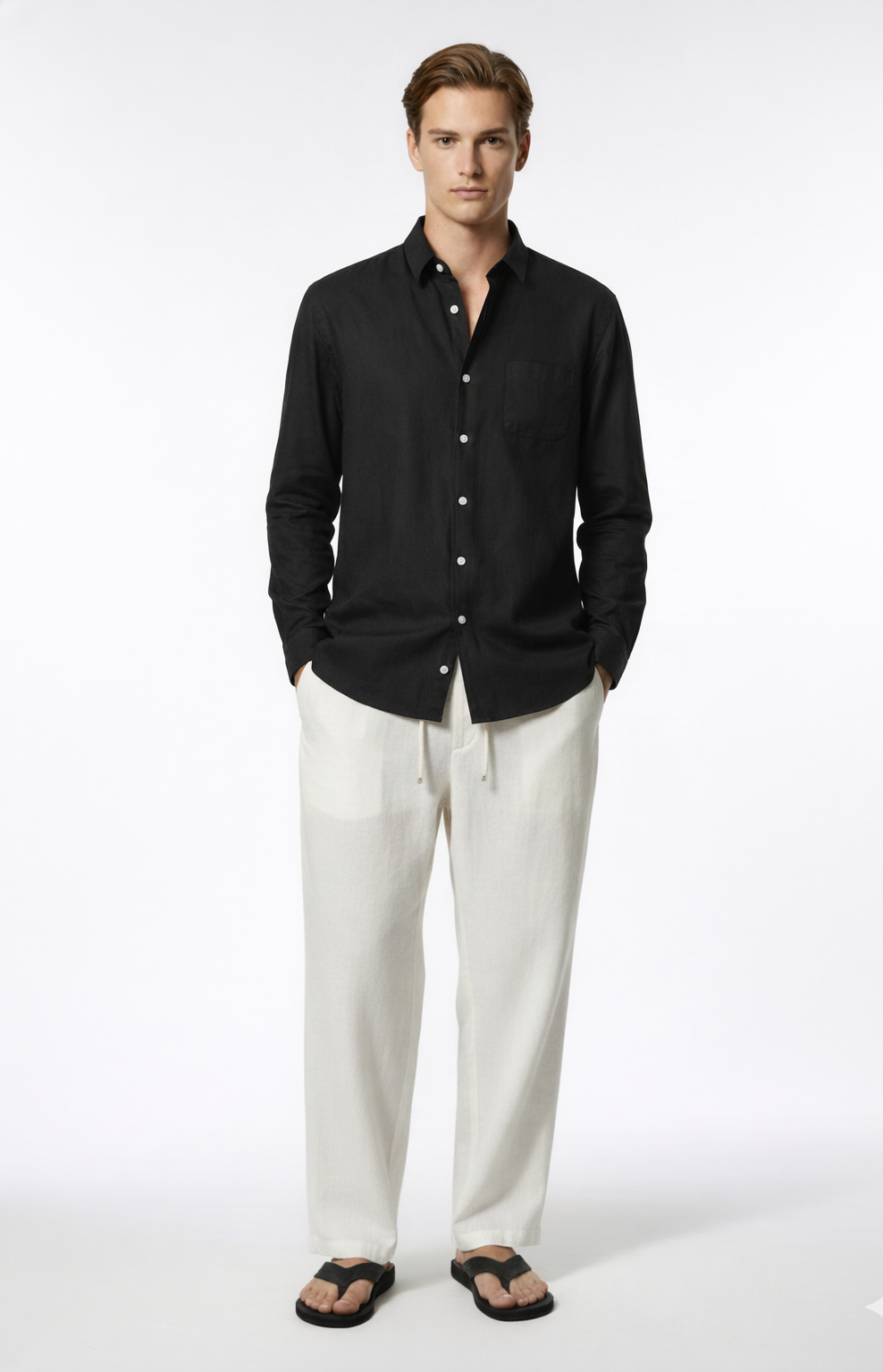 LINEN SHIRT BLACK