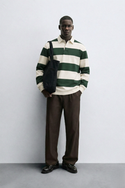 Heritage Stripe Rugby – Forest Green