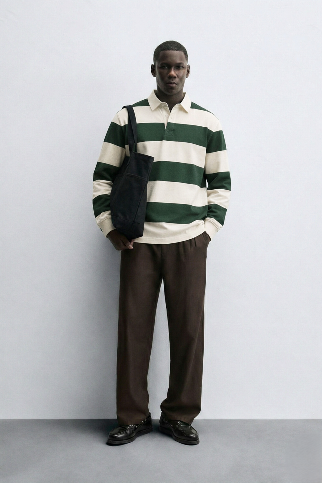 Heritage Stripe Rugby – Forest Green