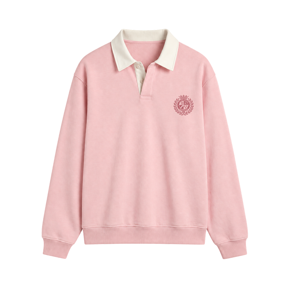 Classic Crest Polo Sweatshirt – Blush Pink