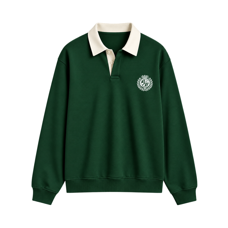 Classic Crest Polo Sweatshirt – Green
