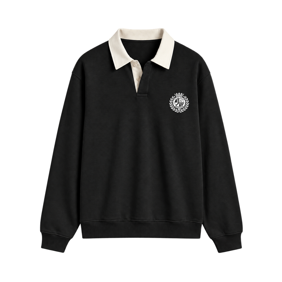 Classic Crest Polo Sweatshirt – Jet Black