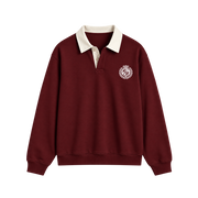 Classic Crest Polo Sweatshirt – Wine Burgundy