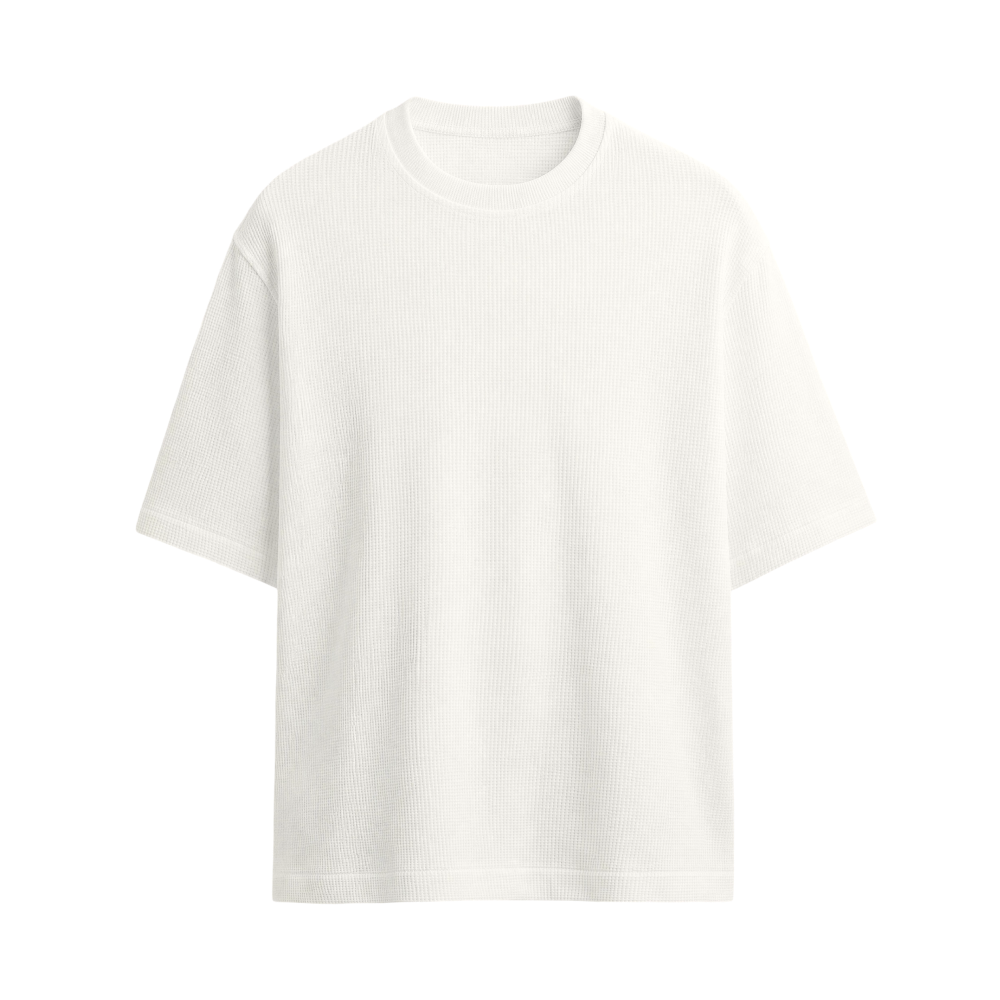 Classic Gridweave Box Fit Tee - Ivory