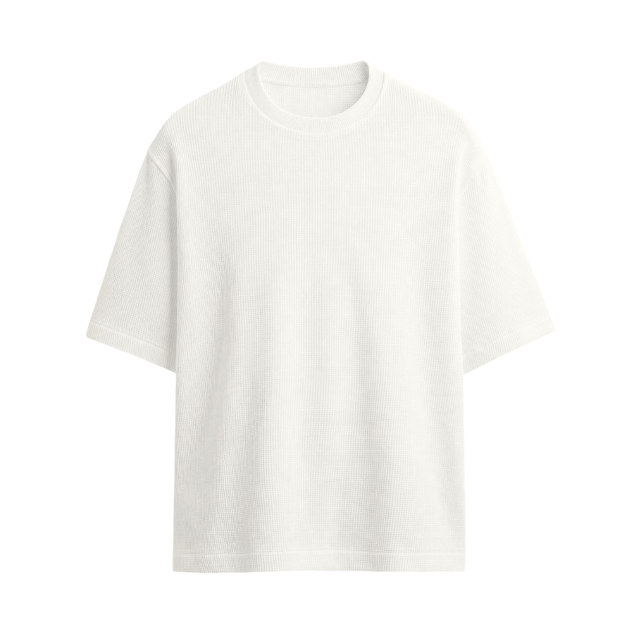 Classic Gridweave Box Fit Tee - Ivory