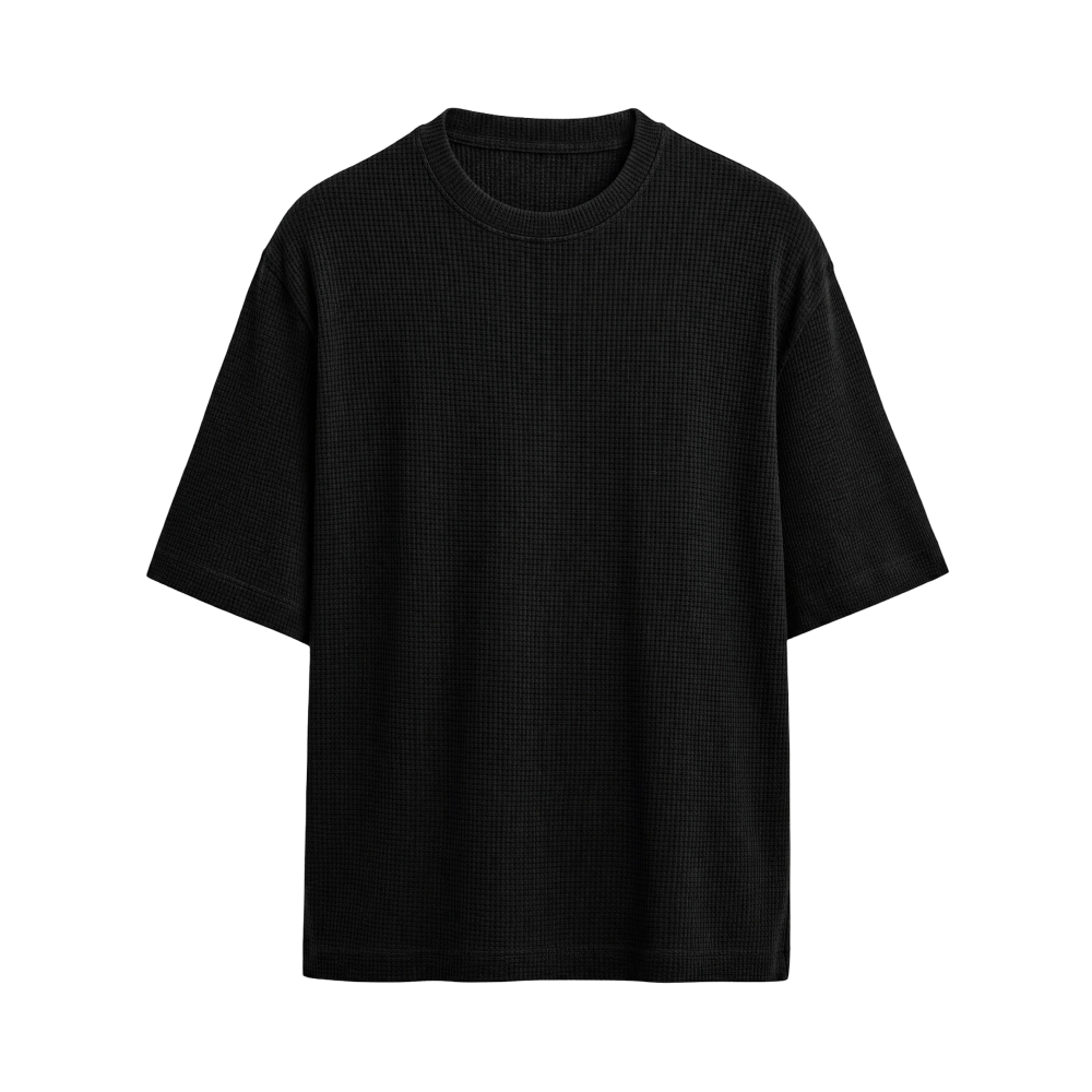 Classic Gridweave Box Fit Tee - Noir