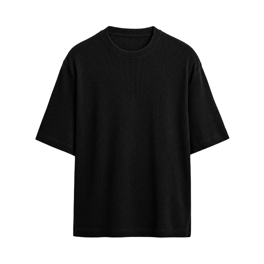 Classic Gridweave Box Fit Tee - Noir