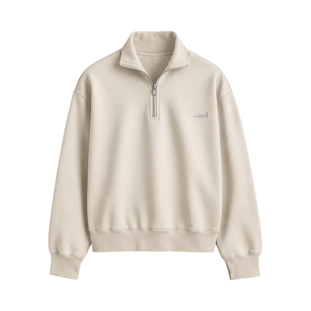 Classic Heritage Quarter-Zip Sweatshirt – Soft Ivory