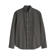 Classic Oxford Stripe Shirt – Charcoal