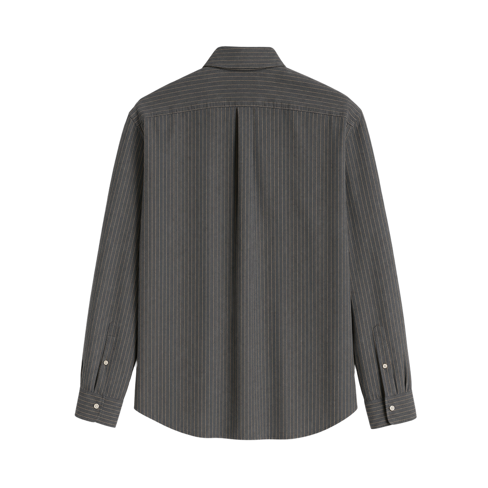 Classic Oxford Stripe Shirt – Charcoal