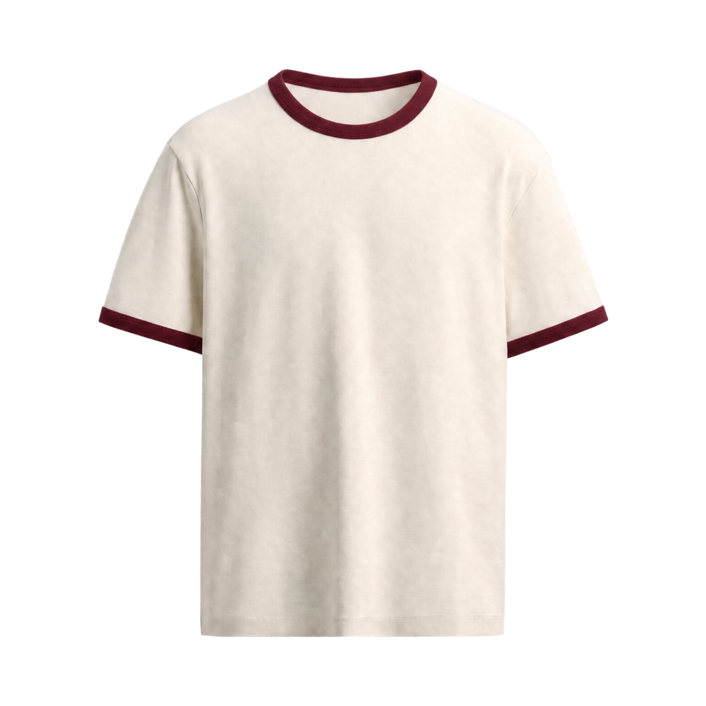 Coastline Ringer Tee – Deep Maroon
